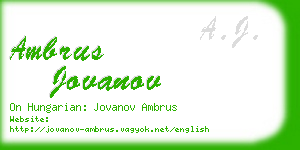 ambrus jovanov business card